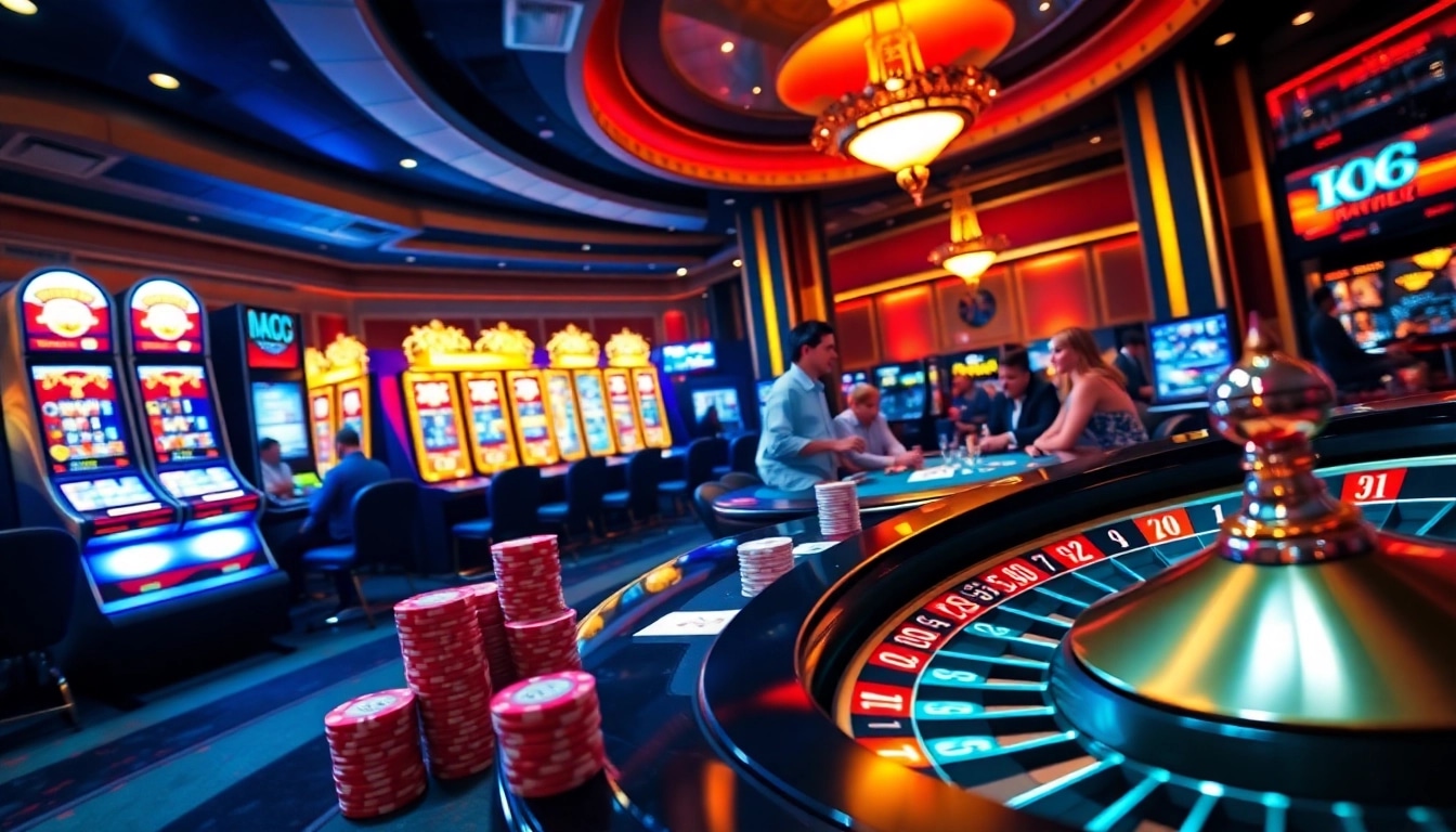 Các người chơi tận hưởng trải nghiệm casino KO66 đầy hồi hộp với những bàn chơi sôi động và máy slot.