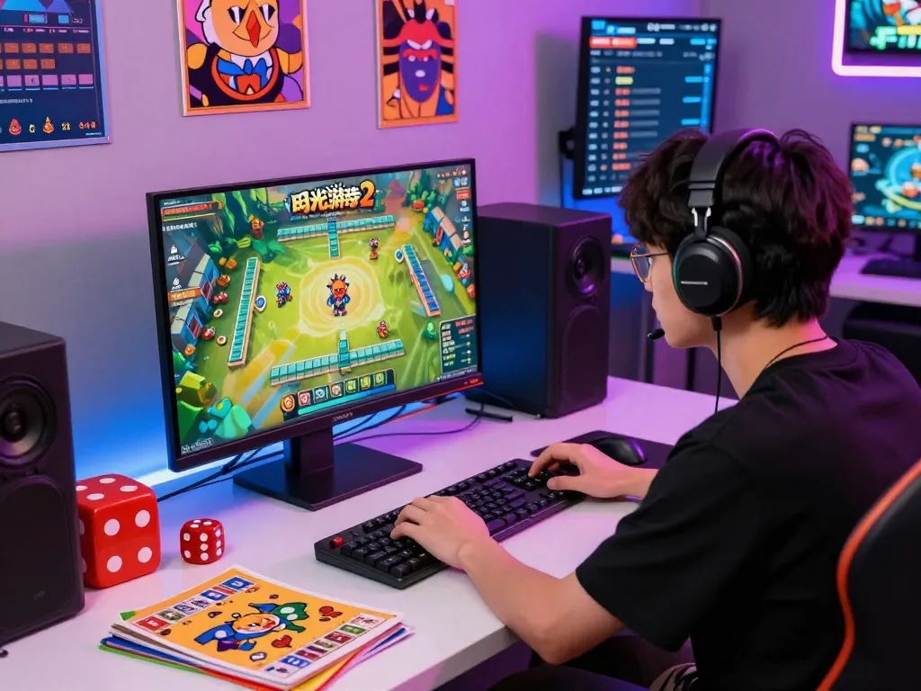 sesi aman mahjong ways 2 adegan permainan dengan pemain terlibat dalam sesi online, grafik permainan yang berwarna-warni dan suasana kompetitif