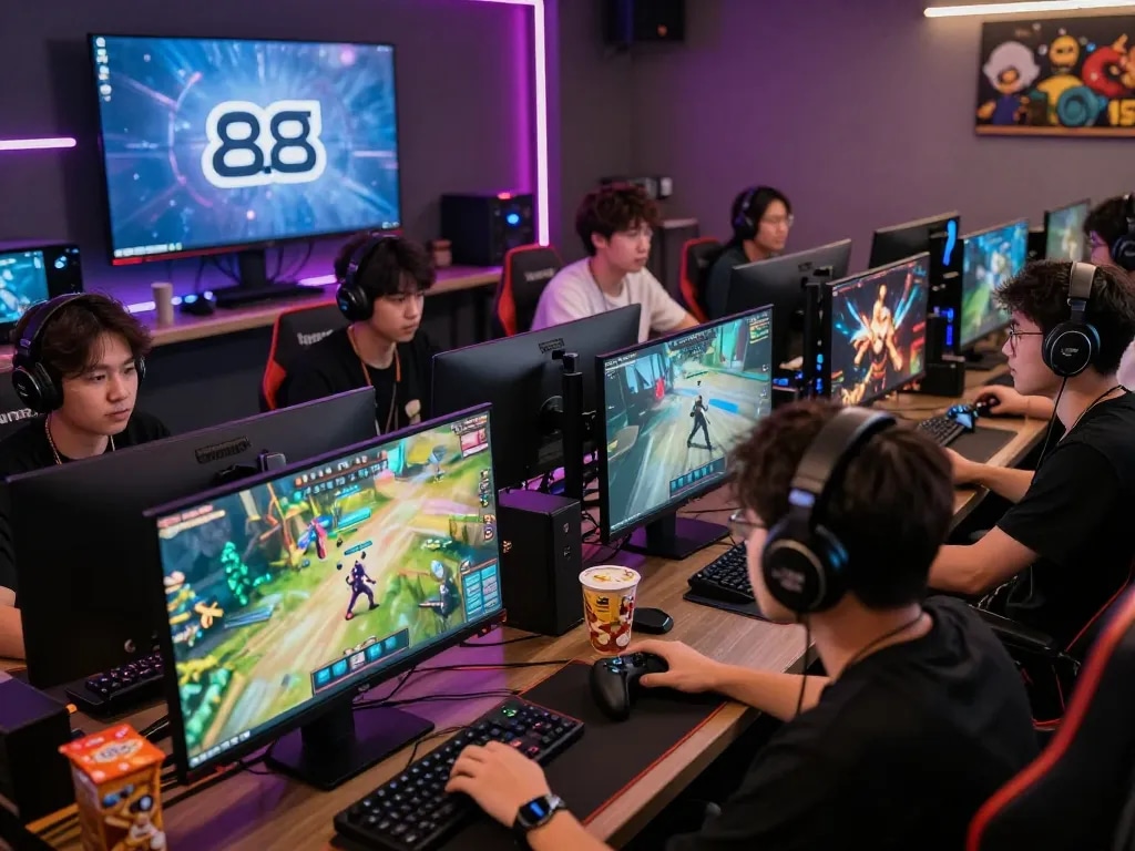 Engaging online gaming community at mantra88 showcasing players immersed in action-packed games.