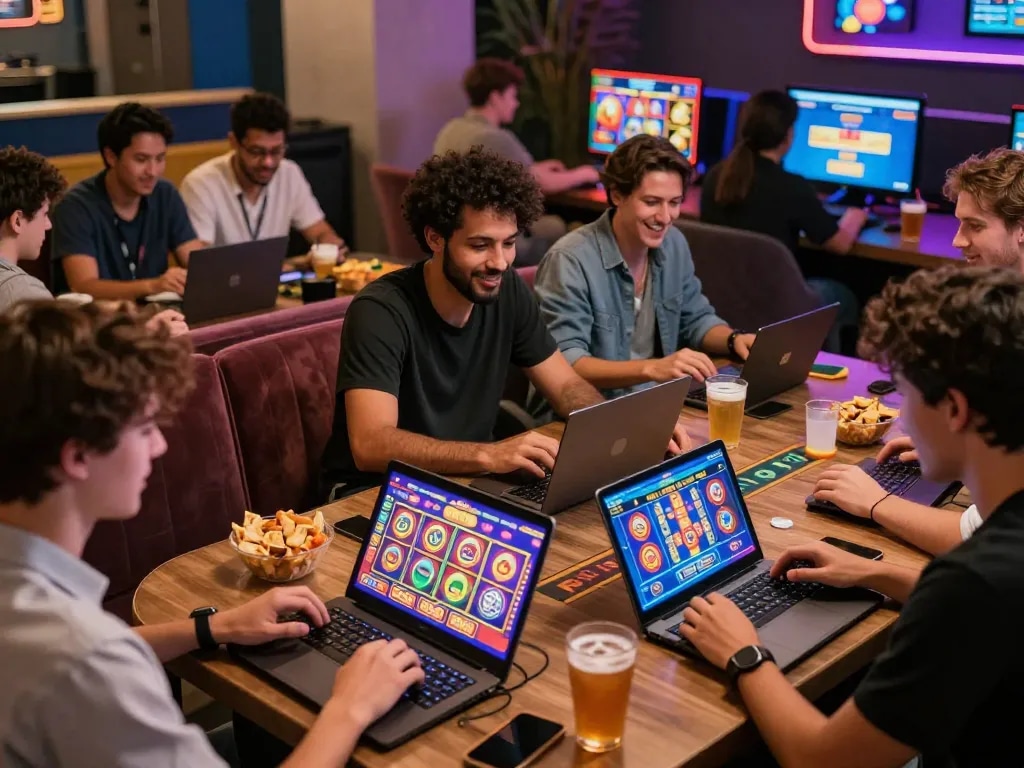 MM88 online gaming experience with players enjoying vibrant casino games and lively atmosphere.