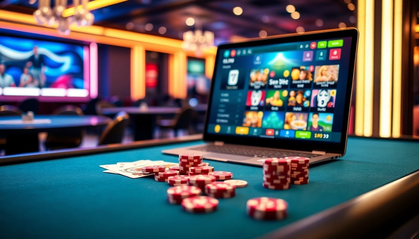 Engaging online gambling interface showcasing the essence of 包网 with cards and chips.