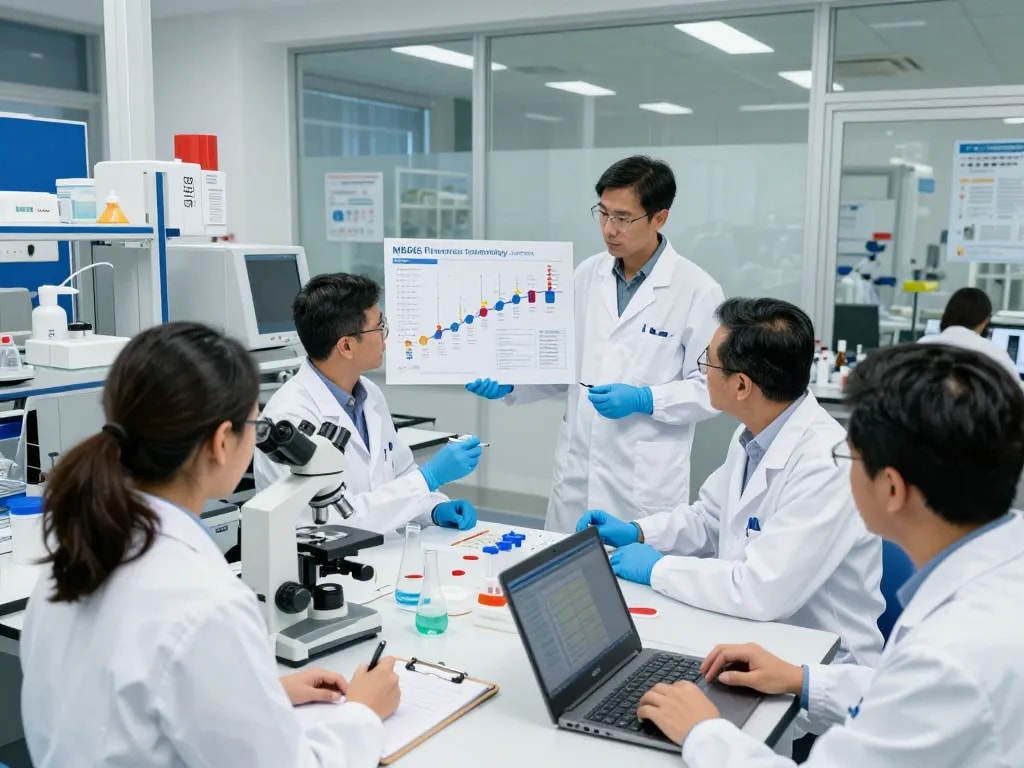 MB66 film research discussion in modern laboratory environment.