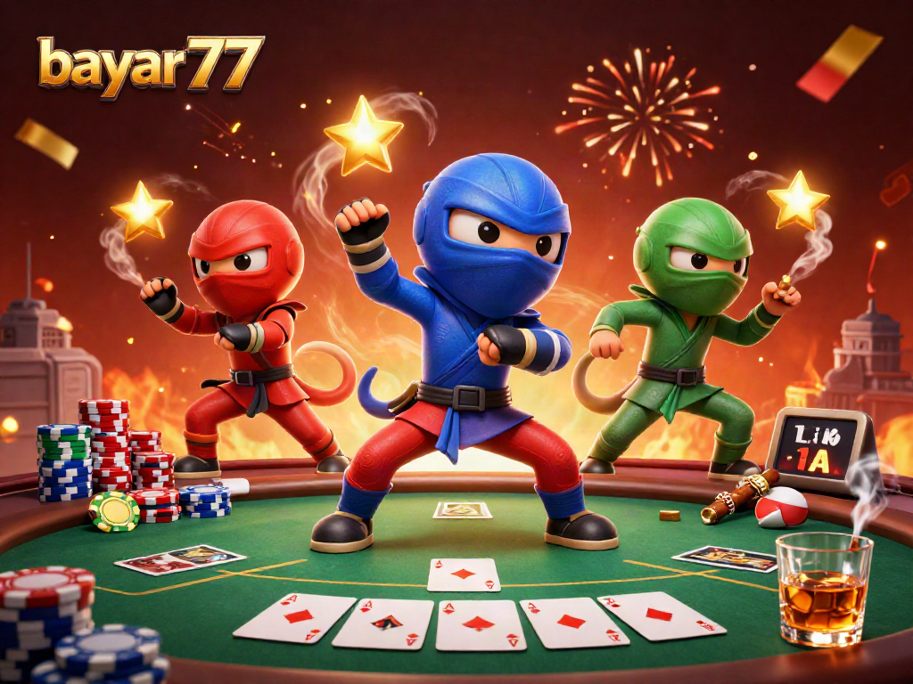 Bayar77 mengajak pemain menang di meja poker dengan trio ninja chameleon beraksi.