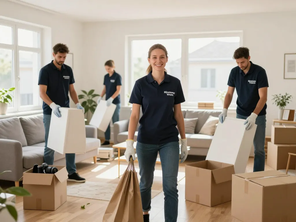 Räumung Wien Service-Team, das professionell einen überfüllten Wohnraum entrümpelt.