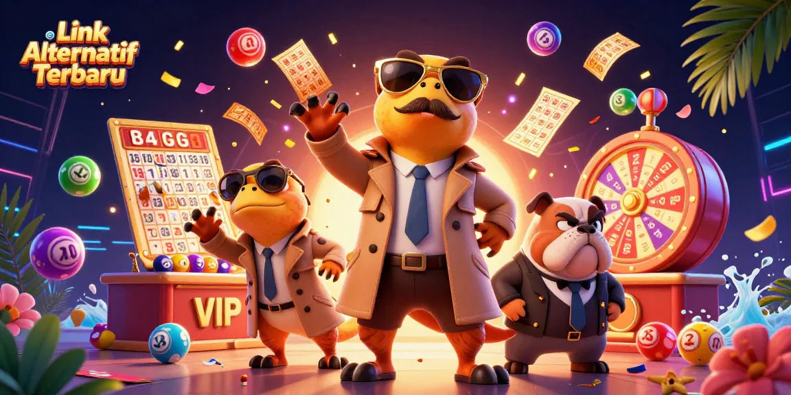 Experience excitement with Link Alternatif Terbaru in a vibrant casino scene filled with playful characters and game elements.