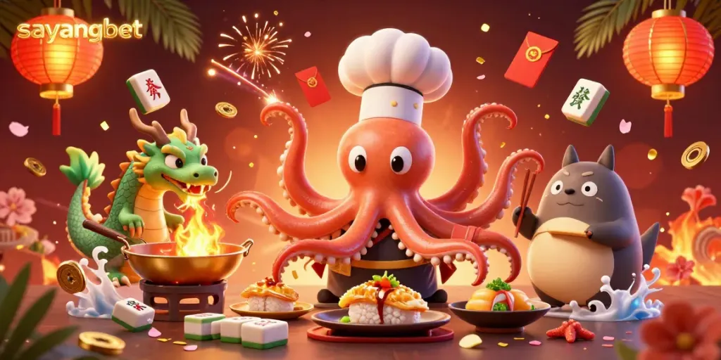 Experience the thrilling gameplay at sayangbet with vibrant 3D characters and casino elements.
