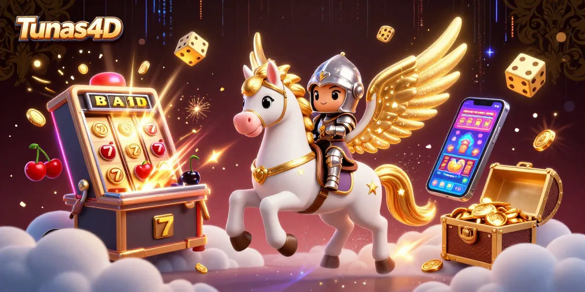 Tunas4D memberikan pengalaman bermain yang seru dengan jackpot melimpah dan simbol kasino bersinar.