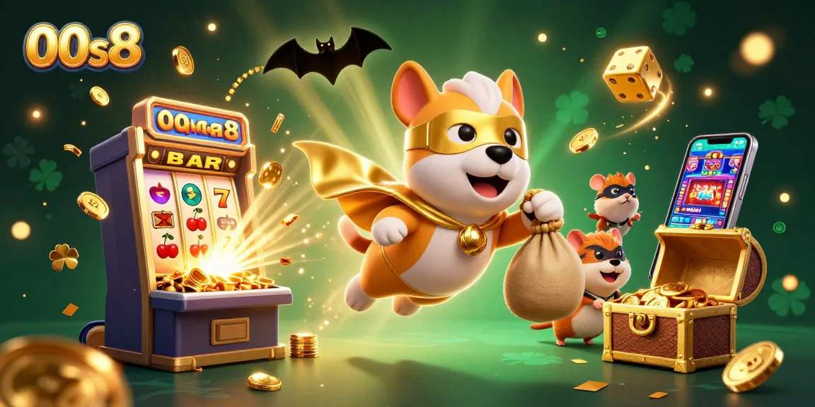 Experience the thrill of winning at 00s8 with colorful casino games and jackpot excitement in a dynamic 3D scene.