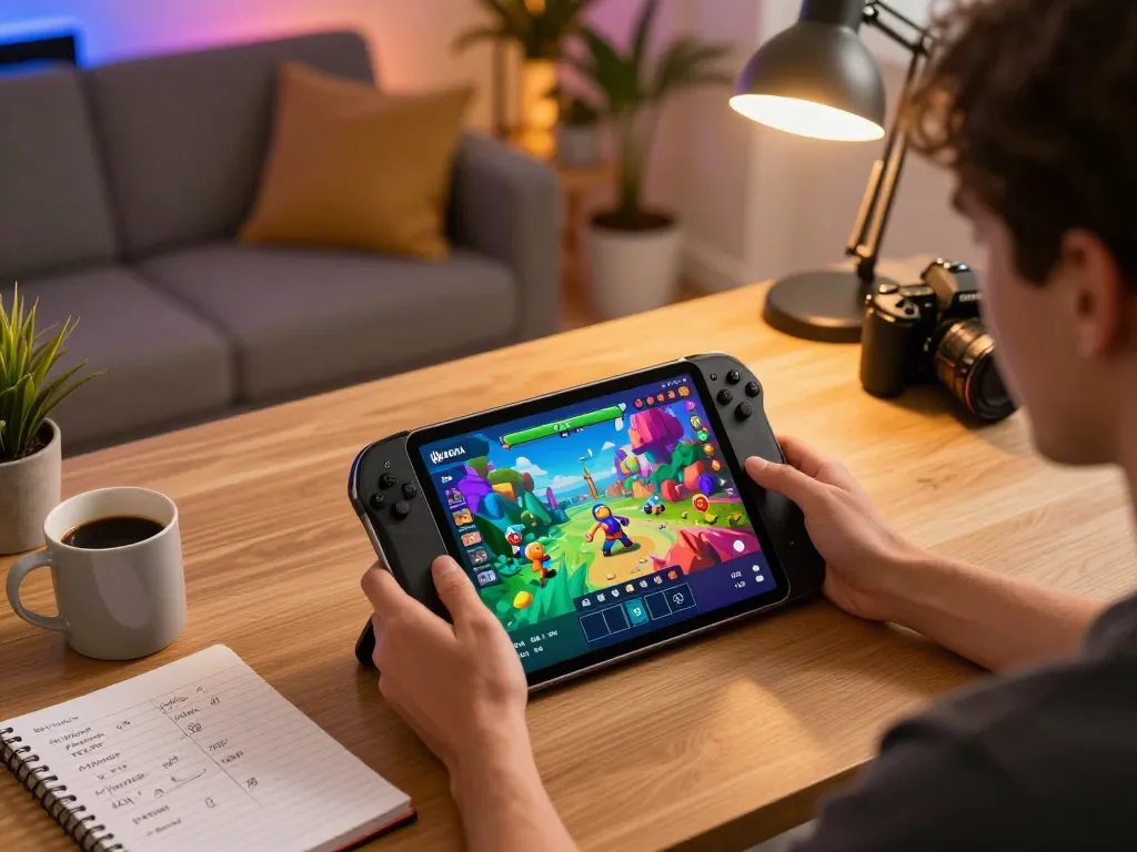 KADAL 778 interactive gameplay on tablet showcasing vibrant graphics in a cozy gaming nook.