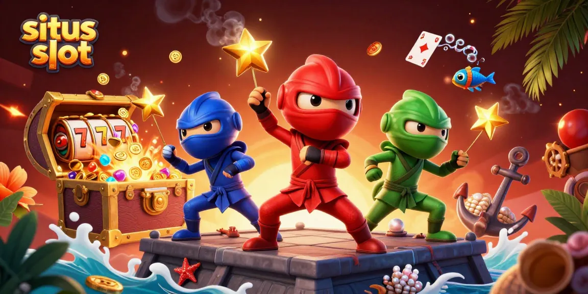 Menangkan hadiah situs slot dengan ninja chameleon yang beraksi di lingkungan berwarna-warni.