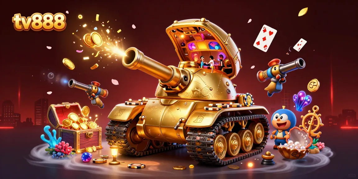 Experience thrilling gameplay at tv888 in this vibrant 3D illustration showcasing a miniature casino.