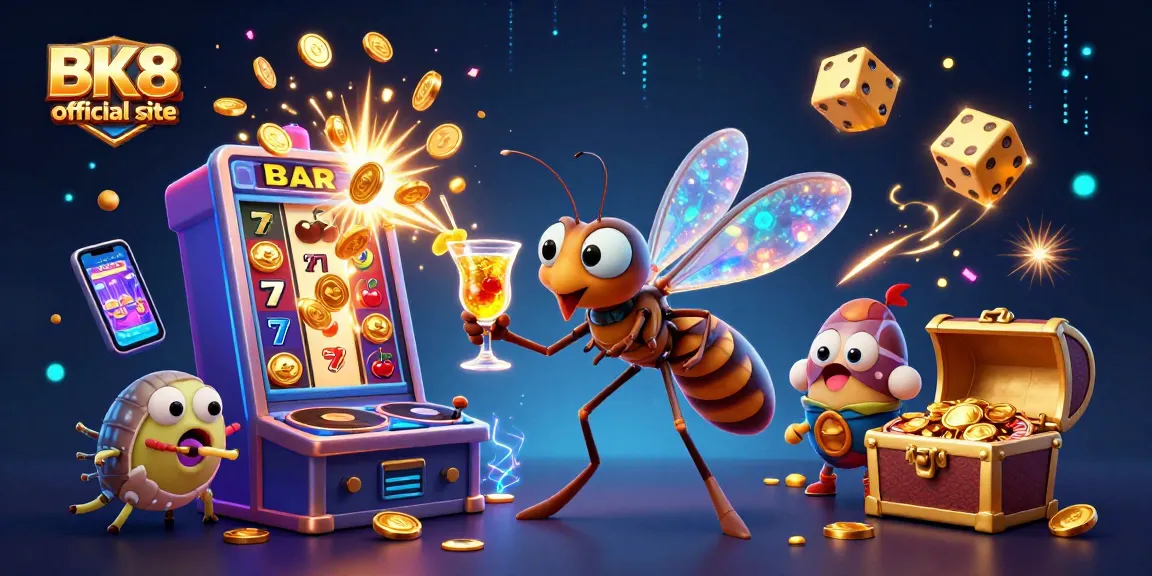 Winning big at BK8 official site with lively characters, 3D slot machine, and vibrant casino elements!