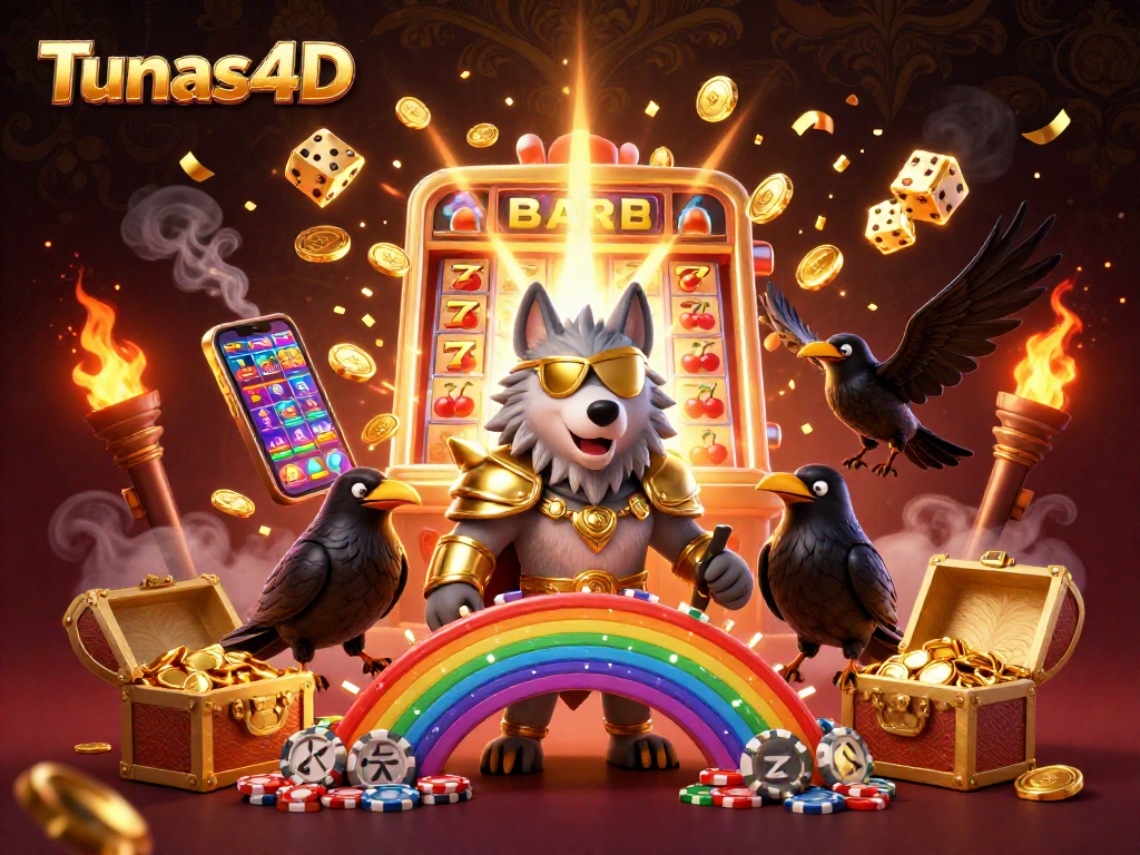 Tunas4D jackpot scene featuring Odin, ravens, and dynamic casino elements