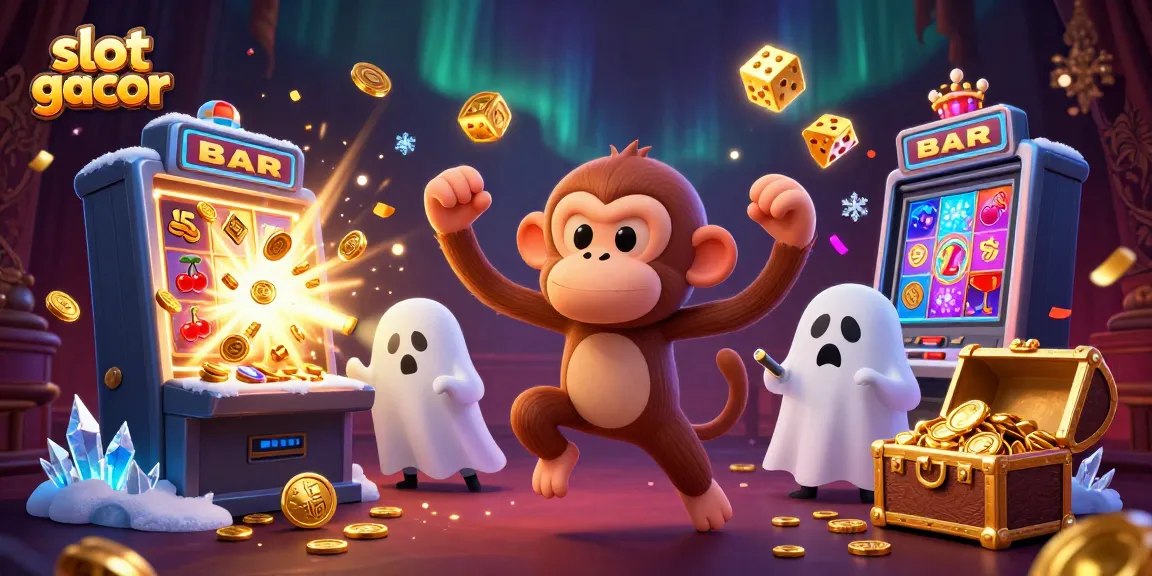slot gacor menampilkan karakter monyet poltergeist dan anjing pemburu hantu di kasino