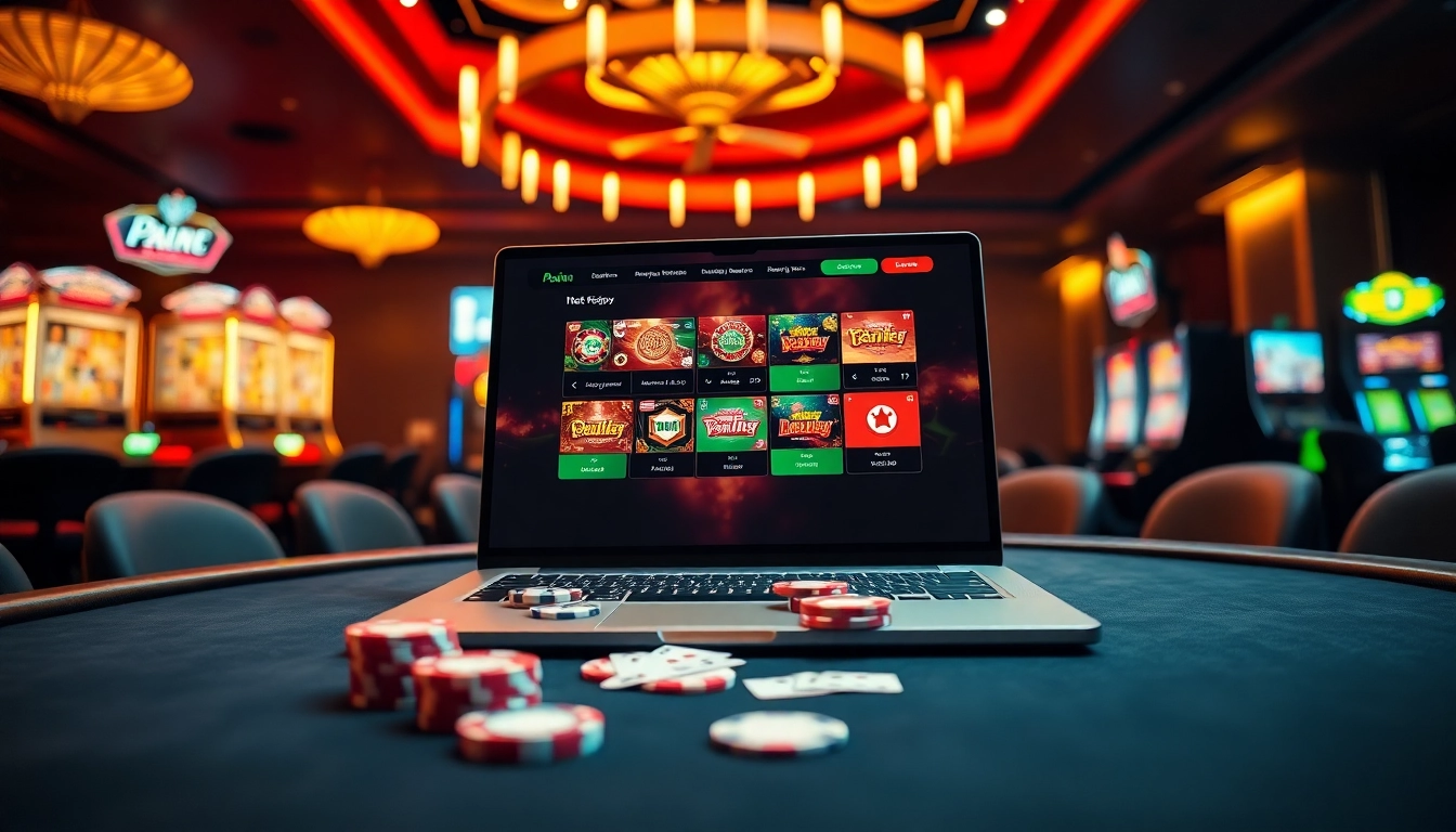 Experience the excitement of nhà cái 789p with vibrant casino visuals, featuring poker tables, chips, and roulette wheels.