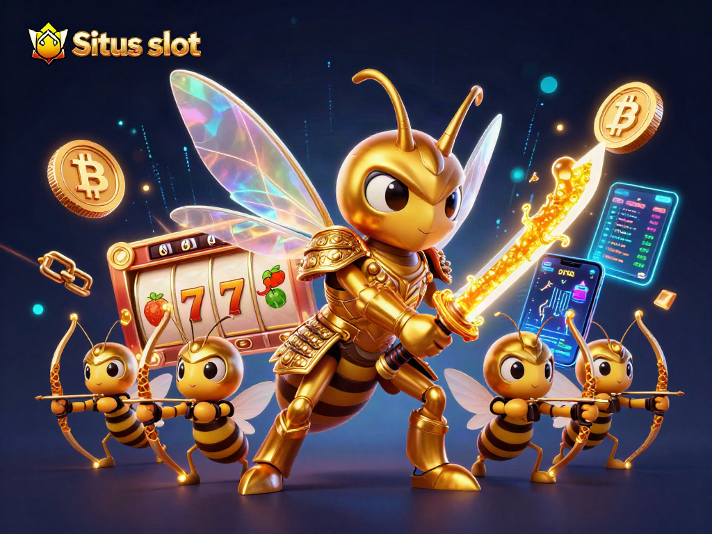 Situs slot menghadirkan ilustrasi dinamis dengan karakter unik dan elemen judi yang memukau.
