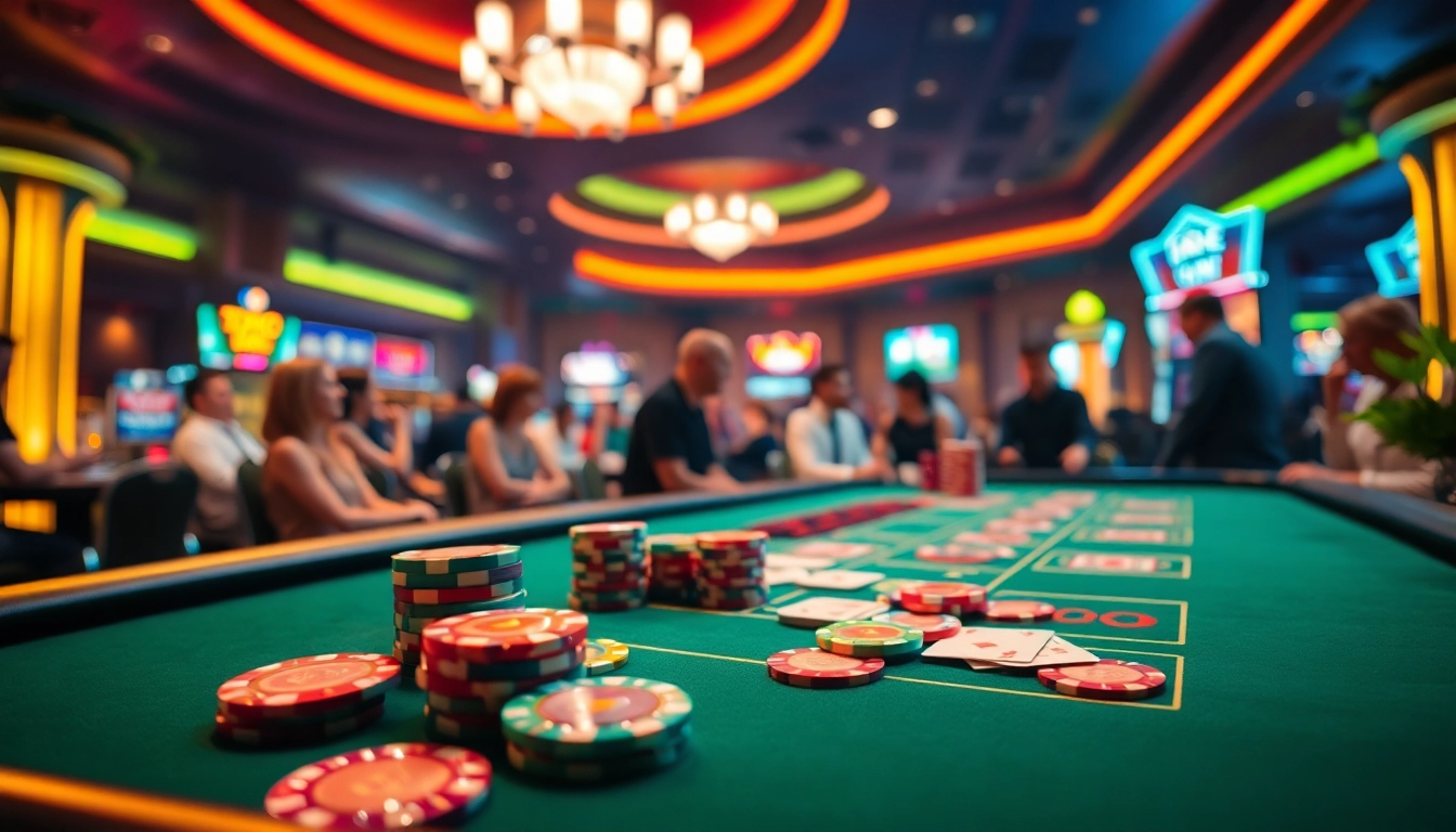 Permainan Toto casino di https://uob.edu.so dengan meja berwarna-warni dan suasana ramai.