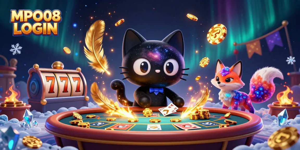 Win at MPO08 LOGIN with the charming black hole cat at the cosmic casino table!