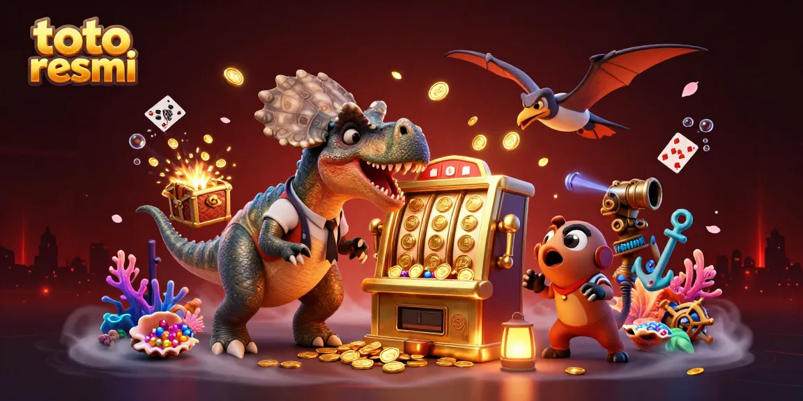 Toto resmi mengungkapkan pachycephalosaurus yang menabrak mesin slot emas, menghasilkan koin jackpot di kasino bawah laut.