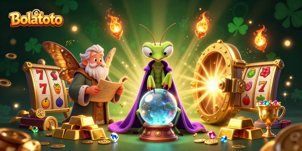 Bolatoto offers thrilling slot games with a dynamic scene of fortune tellers and treasures.