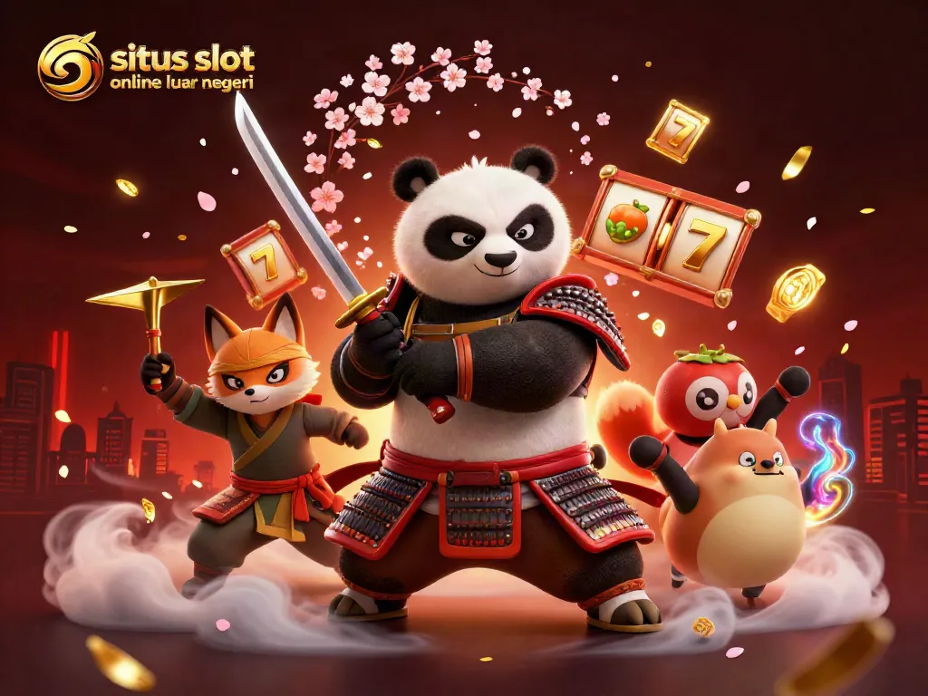 Engage in thrilling gameplay at situs slot online server luar negeri with dynamic samurai panda and slot elements.