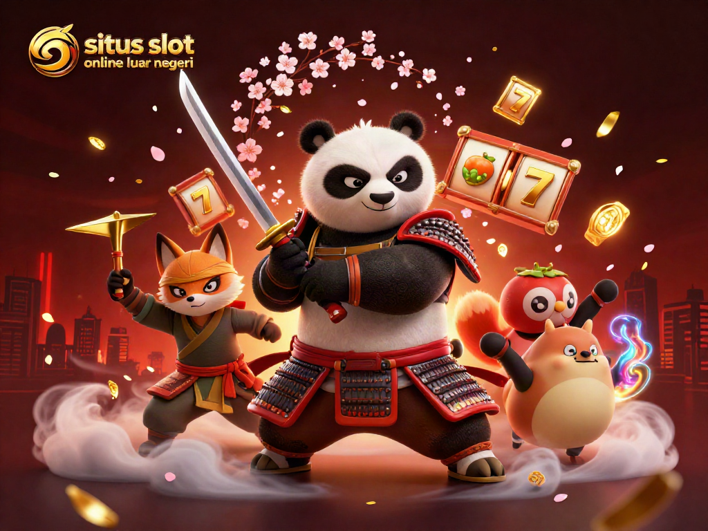 Engage in thrilling gameplay at situs slot online server luar negeri with dynamic samurai panda and slot elements.