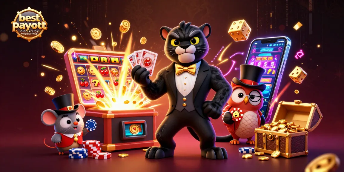 Engage with the best payout casinos Australia through a vibrant 3D casino scene filled with fun characters.