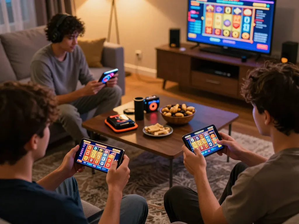 Players enjoying a thrilling online slot game on mobile devices through UG DEWA.