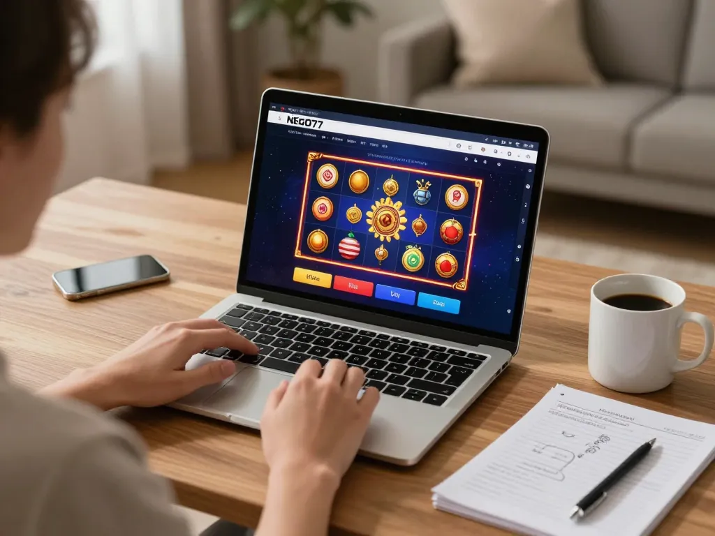 Engaging with NEGO77's online platform for a unique slot gaming experience.