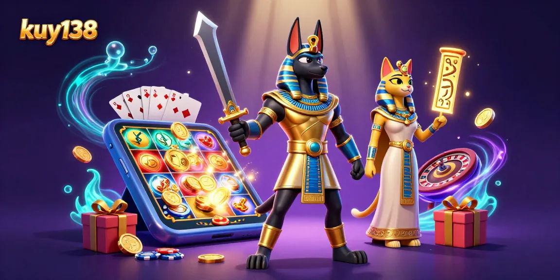 Mainkan slot seru di kuy138 dengan Anubis dan Bastet dalam nuansa magis.