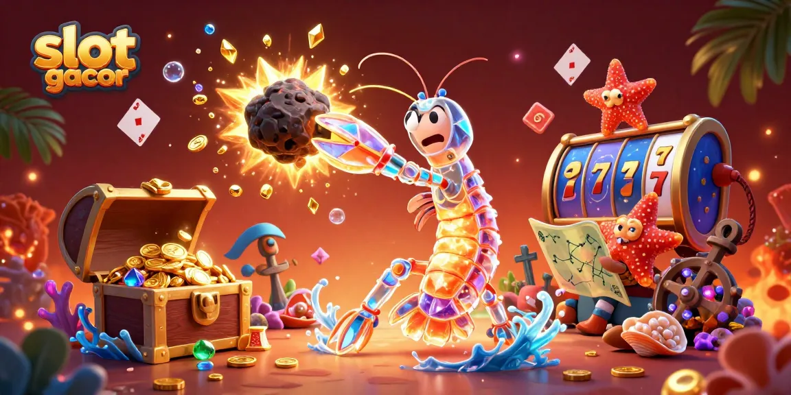 Experience the excitement of slot gacor in a vibrant 3D casino scene with treasure and action.