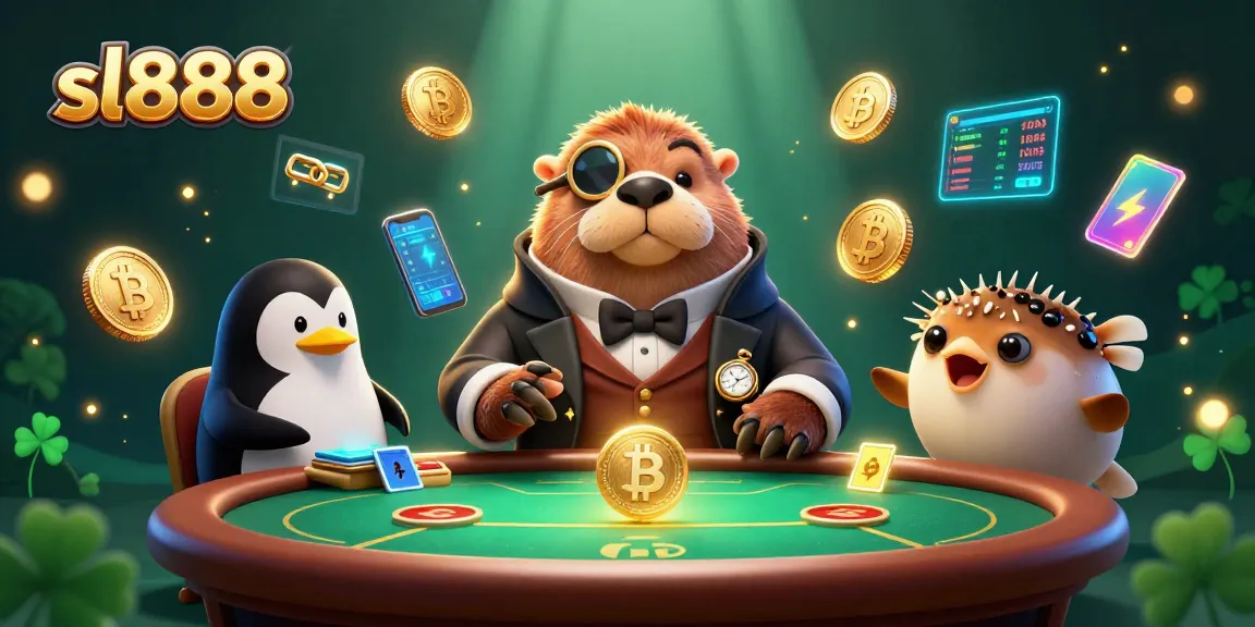 Play poker in an exciting underwater casino scene with sl888 and vibrant game elements.