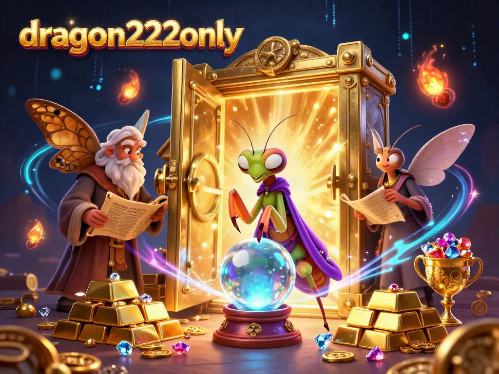 Join the excitement at dragon222only, revealing treasures and gaming thrills in this vibrant 3D scene.