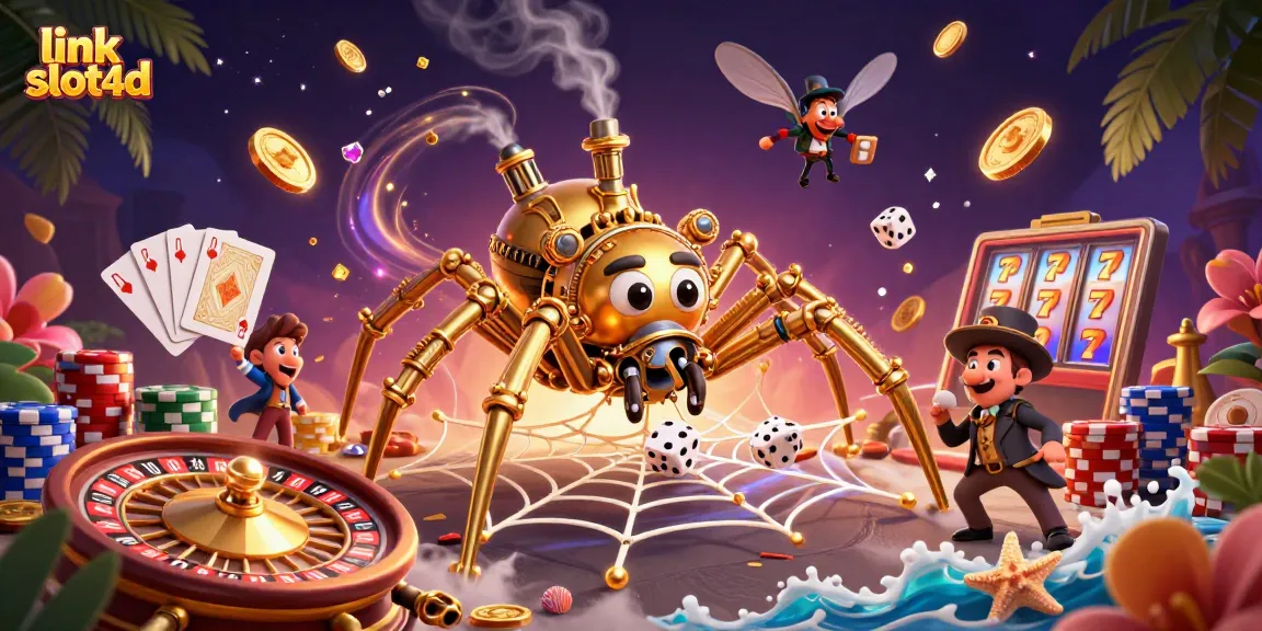 Menangkan slot dengan link slot4d di taman 3D penuh dengan koin emas dan grafik menarik.
