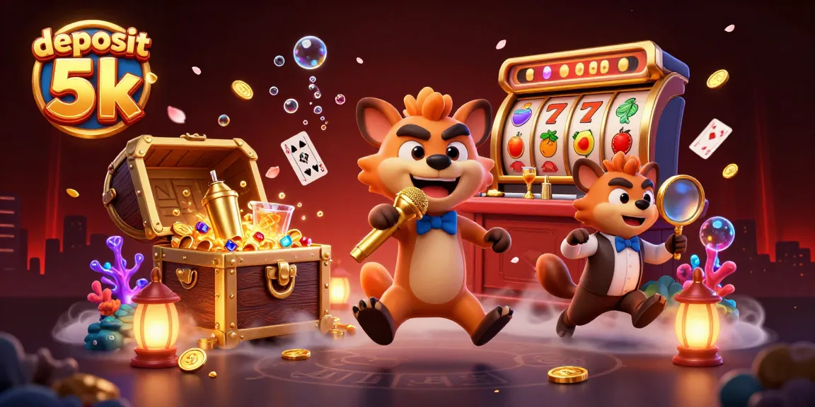 Taruhan slot deposit 5k dengan hyena lucu di kasino, siap menang!