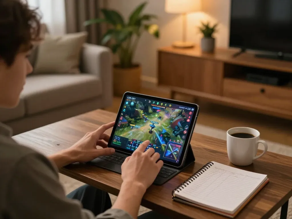 Engaging in LGO SUPER online gaming with focused bankroll management in a cozy setting.