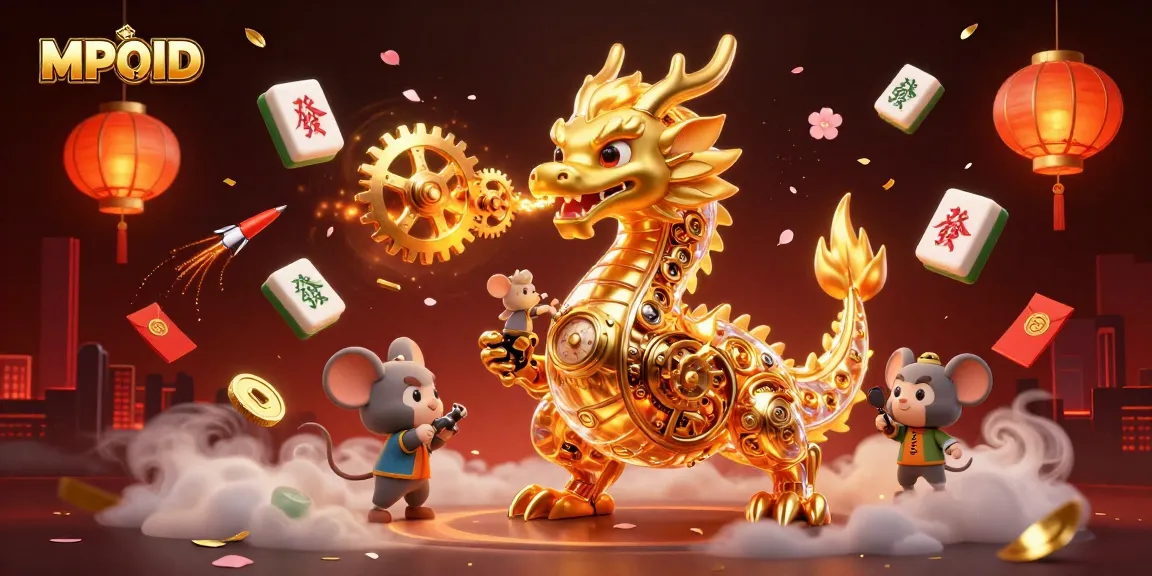 Engage with MPOID's thrilling gaming world through a dynamic, colorful casino scene.
