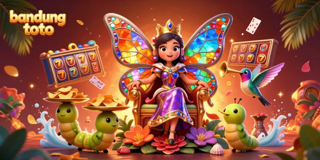 Experience exciting wins with bandung toto's vibrant casino world featuring a butterfly queen.