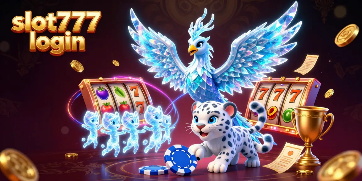 Experience excitement with slot777 login in a vibrant slot game illustration featuring a phoenix and poker chip.