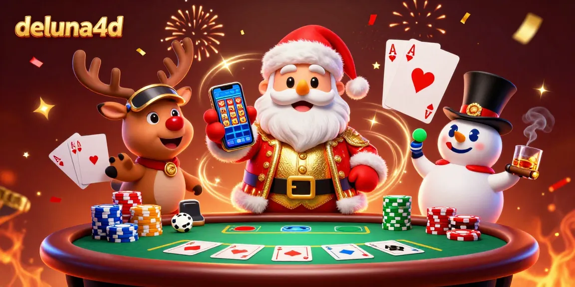 Play and win big at deluna4d with dynamic casino games featuring vibrant slot machines and festive characters.