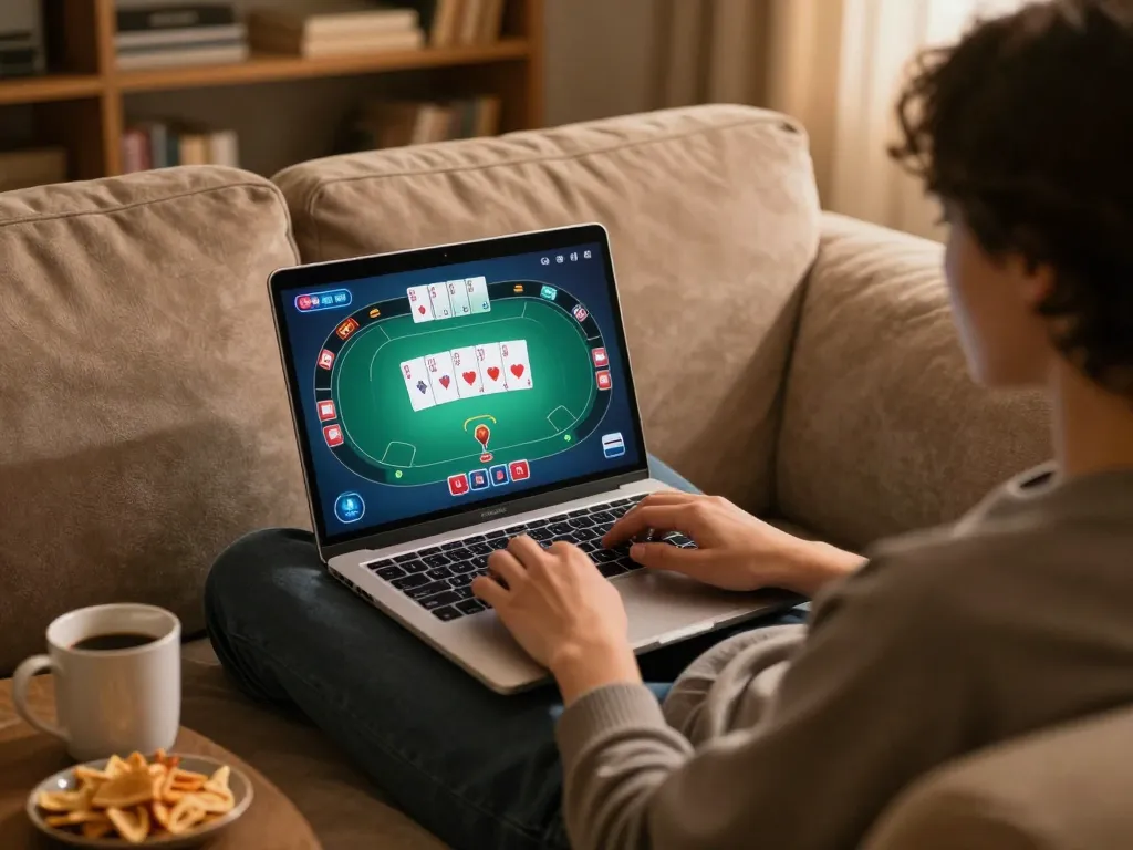 Engage in online poker action at https://ok904.com/ with a cozy home setup and strategic gameplay design