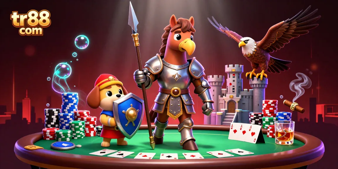 Engage with the excitement of tr88 com through this vibrant, dynamic 3D casino illustration.