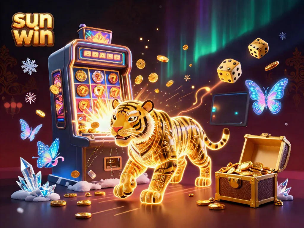 Experience thrilling gameplay with the sun win slot machine bursting with coins and vibrant casino elements.