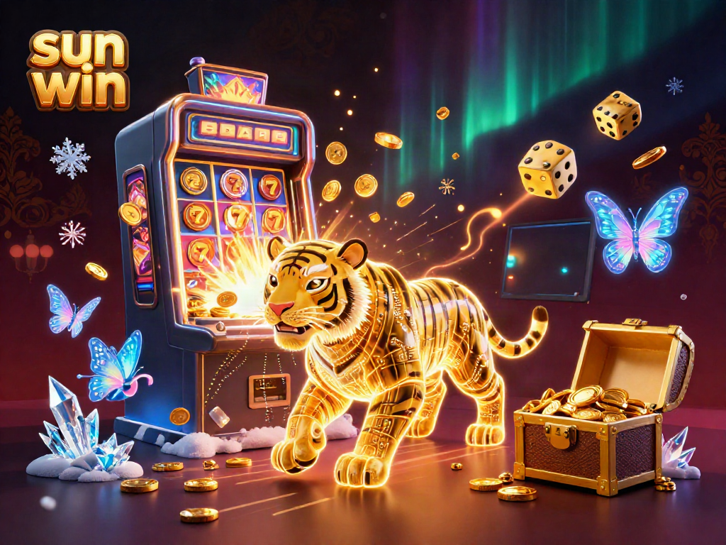 Experience thrilling gameplay with the sun win slot machine bursting with coins and vibrant casino elements.