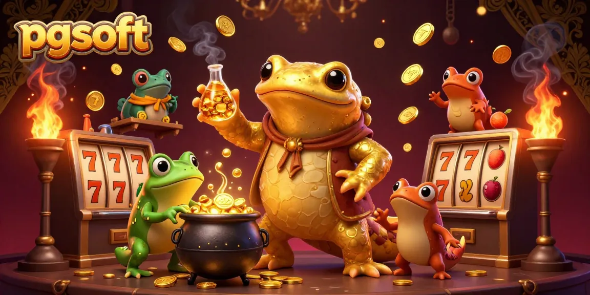 Engage in thrilling slots with pg soft's magical alchemist scene, featuring golden coins and immersive elements.