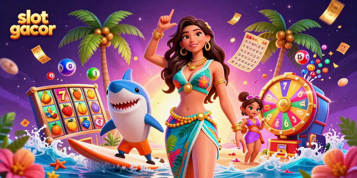 Engage with slot gacor gameplay in this vibrant 3D casino scene filled with dynamic elements.