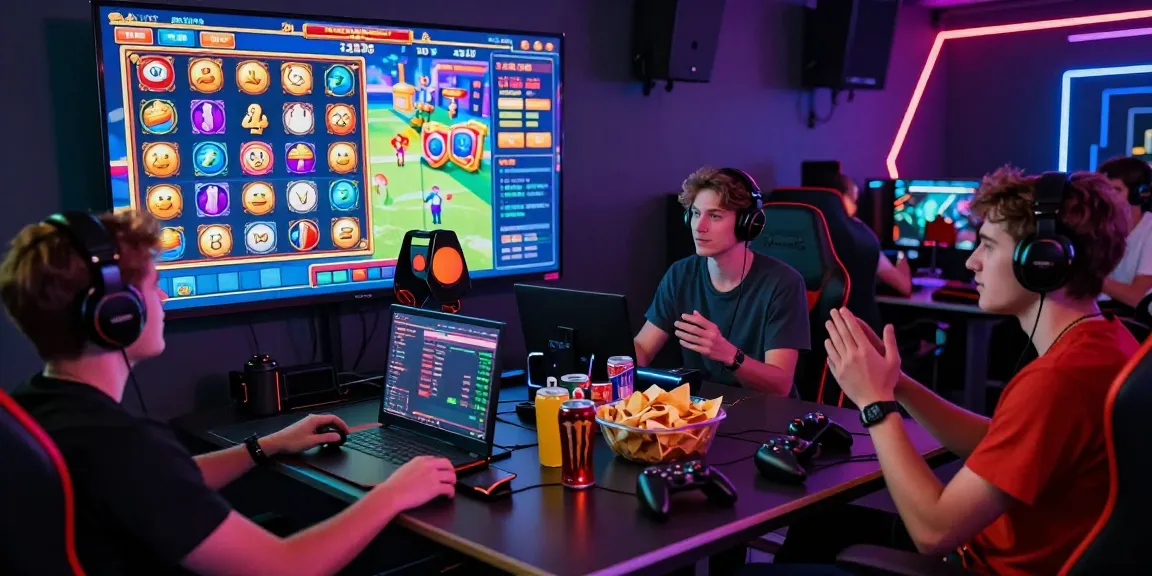 Slot gacor: Pemain antusias menikmati berbagai permainan slot di lingkungan digital yang cerah.