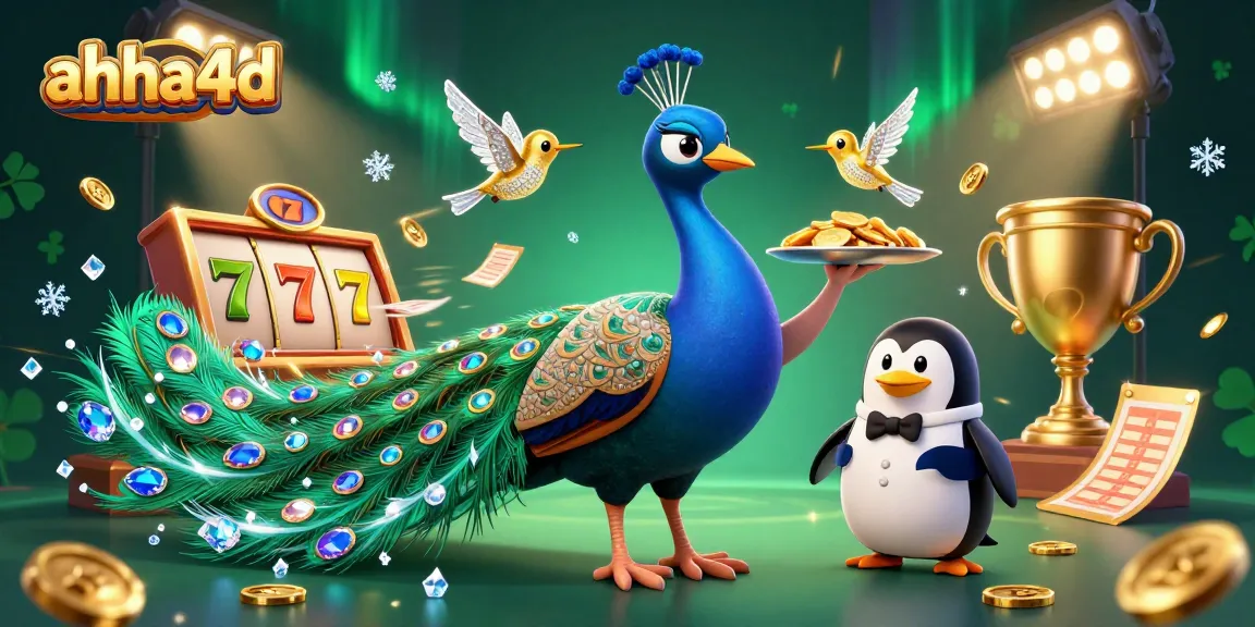 Experience thrilling gameplay with ahha4d featuring a peacock, penguin, and hummingbird in vibrant casino action.