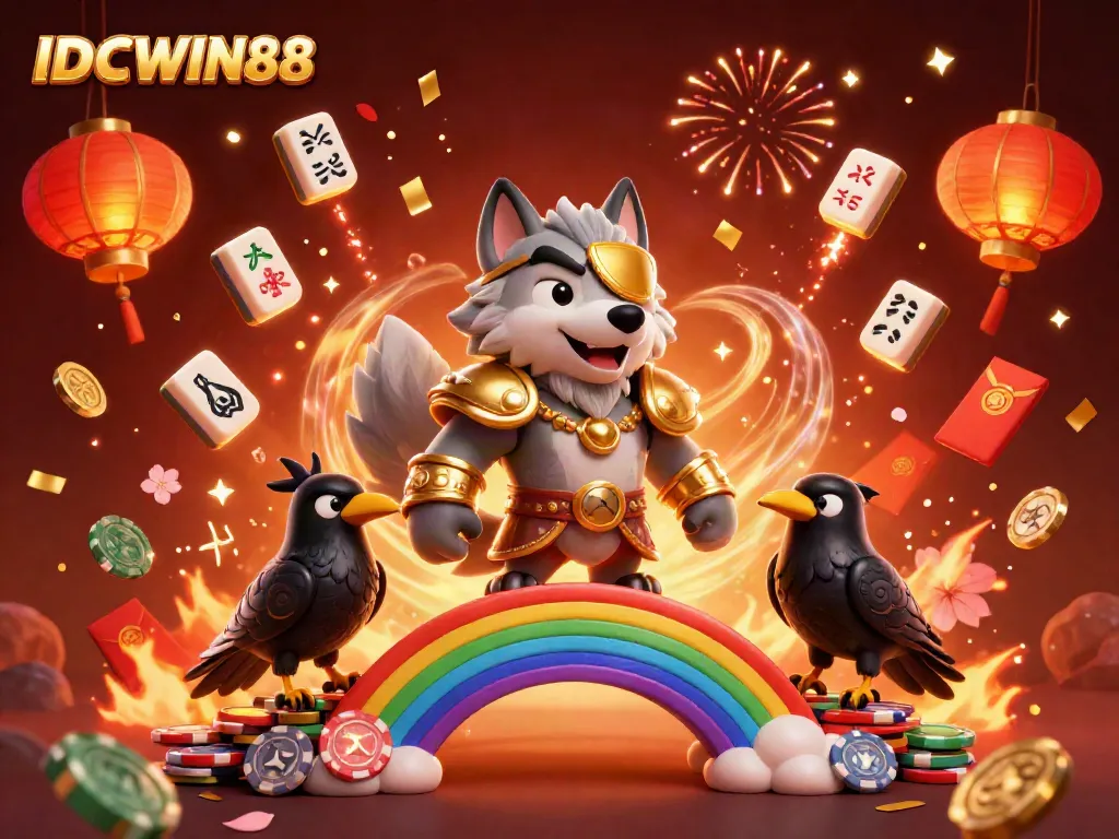 Experience the excitement of IDCWIN88 with vibrant Norse mythology elements amidst dazzling casino visuals.