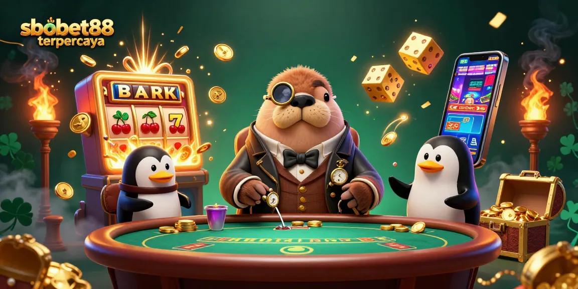 Experience the excitement of sbobet88 terpercaya through immersive casino gameplay with vibrant illustrations.